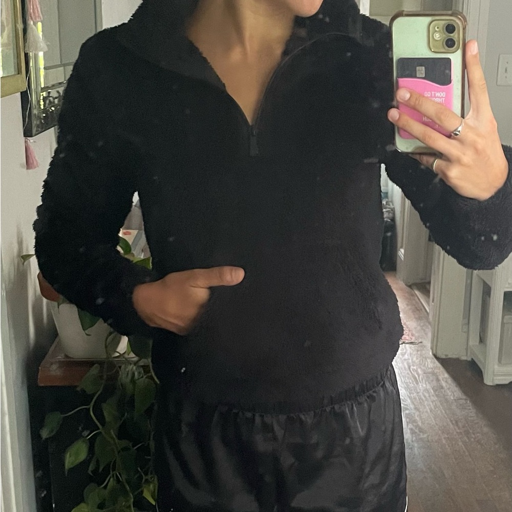 Fuzzy quarter zip
